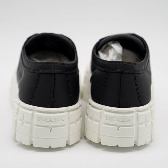 size 40eu 10 US Prada Double Wheel Platform Sneaker Black Nylon - Picture 5 of 14